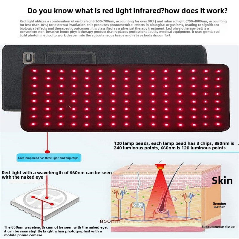 Red light therapy waist support belt